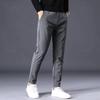 Autumn Winter Warm Men's Fleece Pants Thick Business Stretch Slim Fit Elastic Waist Jogger Classic Trousers Male
