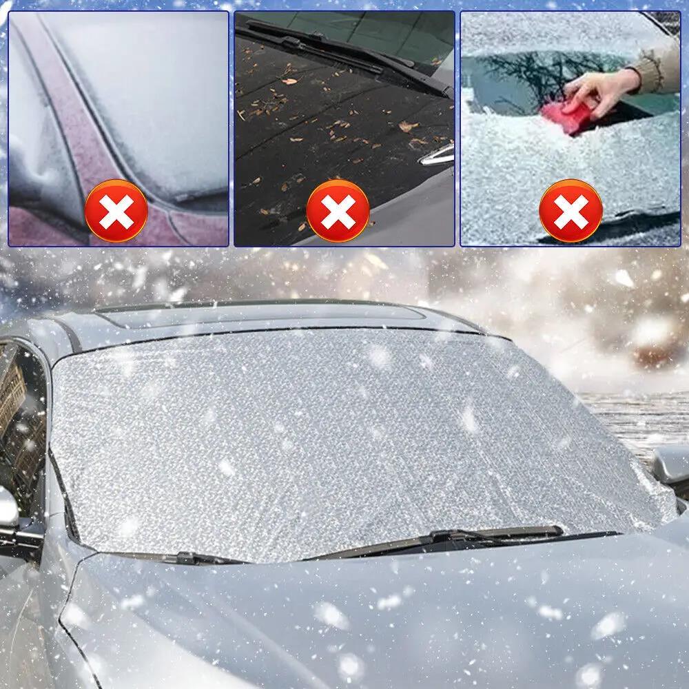 Universal Car Front Windshield Sunshade Cover Car Windshield Snow Sun Shade Cover With Reflective Stripe Winter Snow Car CoverWindshield Sunshades 1