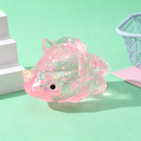 Dinosaur Shape Squeeze Toy Glitter Soft Pinch Toy for Stress Relief