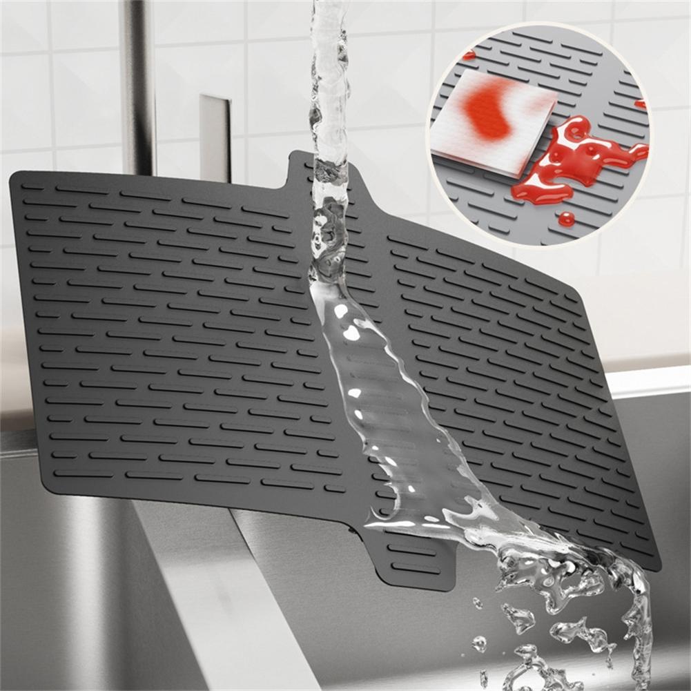 1pcs Silicone Sink Saddle Mat Kitchen Sink Protector Divider Mat Heat Resistant Coaster Multi-function Kitchen Tool