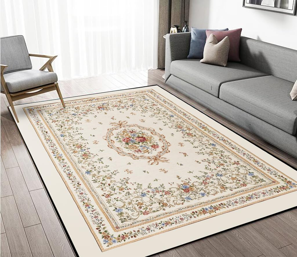Contemporary Bold Color Themed Rug, Red Black & White Abstract Non-Slip Floor Mat for Bedroom Living Room Office Decor Carpet