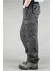 Men's Trendy Loose-Fit Outdoor Work Pants, Multi-Pocket, Plus Size, Straight-Leg, Wear-Resistant, Washable Casual Wear
