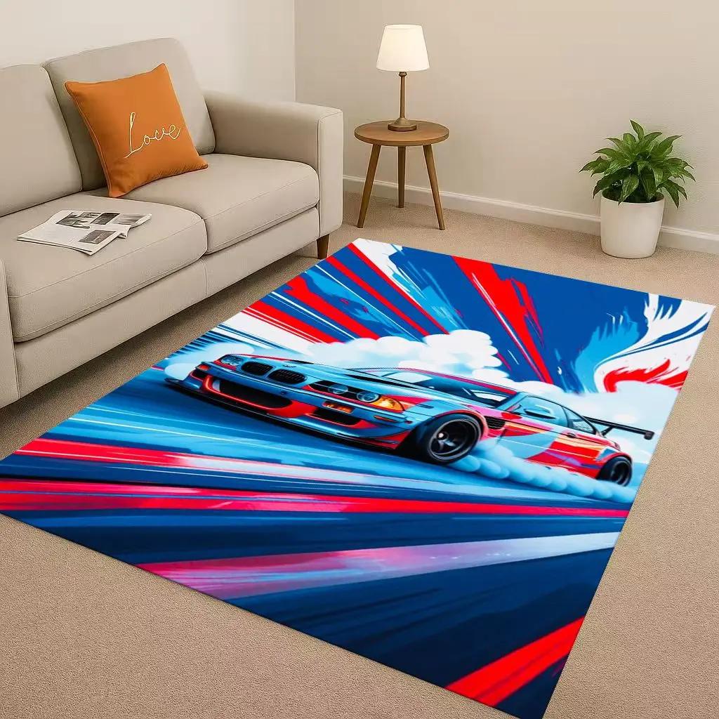 

HD Classic E36 Racing Car Cartoon Art Moto Living Room Non-Slip Area Rug Carpet for Bedroom Playroom Sofa,Home Decor Doormat 40x60cm( 15x23in )