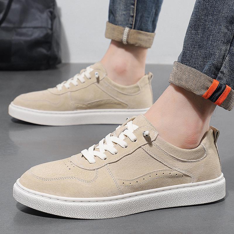 Little white shoes 2025 new flat baseplate shoes lace-up low-top foreign trade large-size fashion sports and leisure shoes men