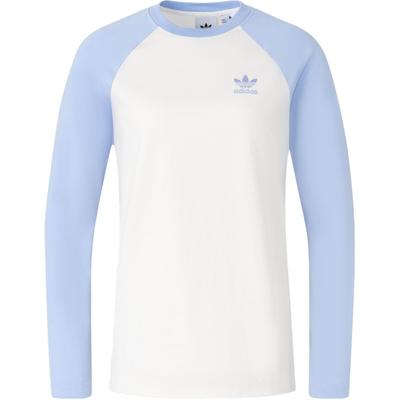 Maglietta Originals Trefoil DC RC LS con Logo Ricamato e Girocollo Color Block Uomo Top Rosa Chiaro Blu IS5376