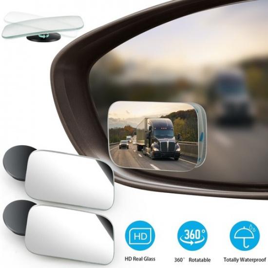 2Pcs Blind Spot Mirror 360° Wide Angle Convex Rear Side View Car Truck SUV