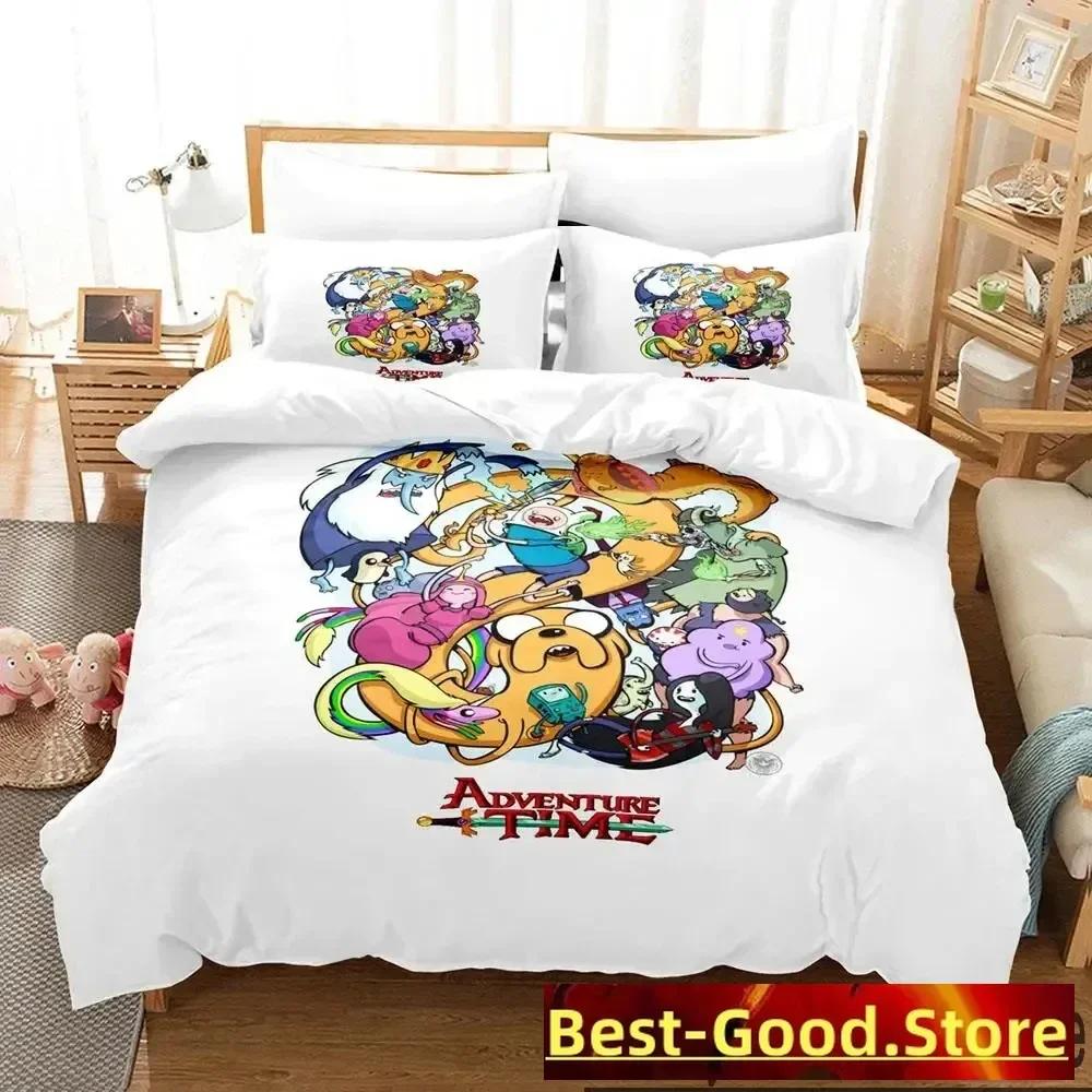 3D Print Adventure Time Finn Jake The Dog Face Printed Bed Set Duvet Cover Pillowcase Bedding Set Linen Sheet Quilt Cover Size