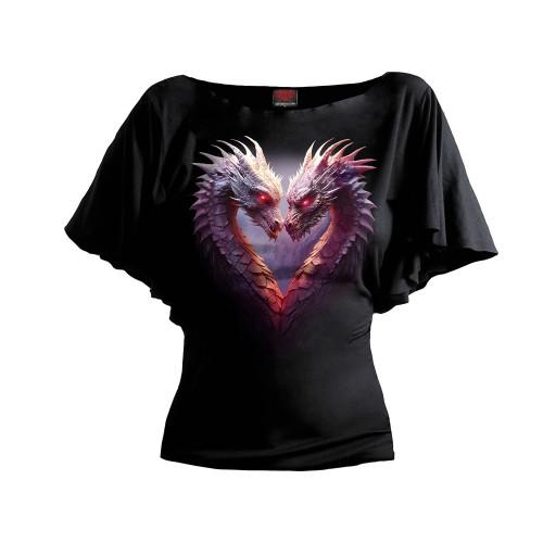 Spiral Direct Womens/Ladies Heart Of Dragons Boat Neck T-Shirt