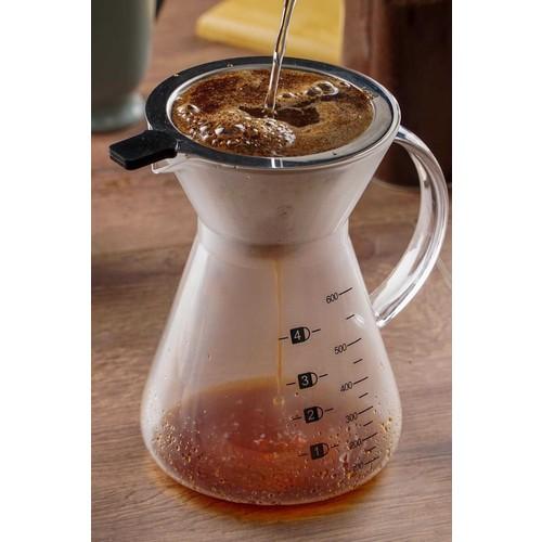 

Кофейник из боросиликатного стекла с металлическим ситечком 600 мл