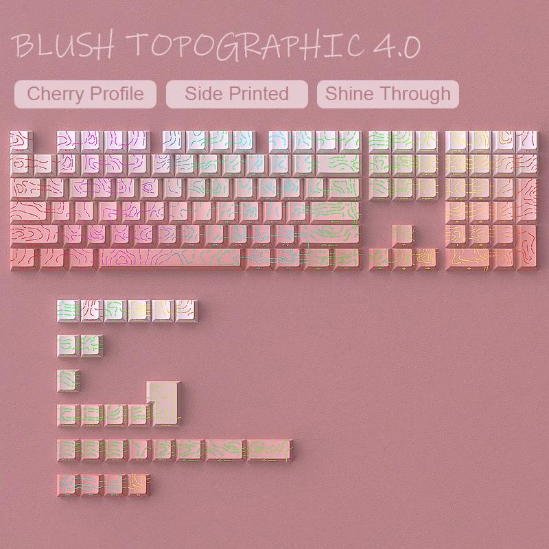 Xiaomi 2026 Line Gradient Side Shine Through Keycaps Cherry Profile PBT Custom Keycaps for 60% 65% 75% 96% 98% 100% Mechanical Keyboard