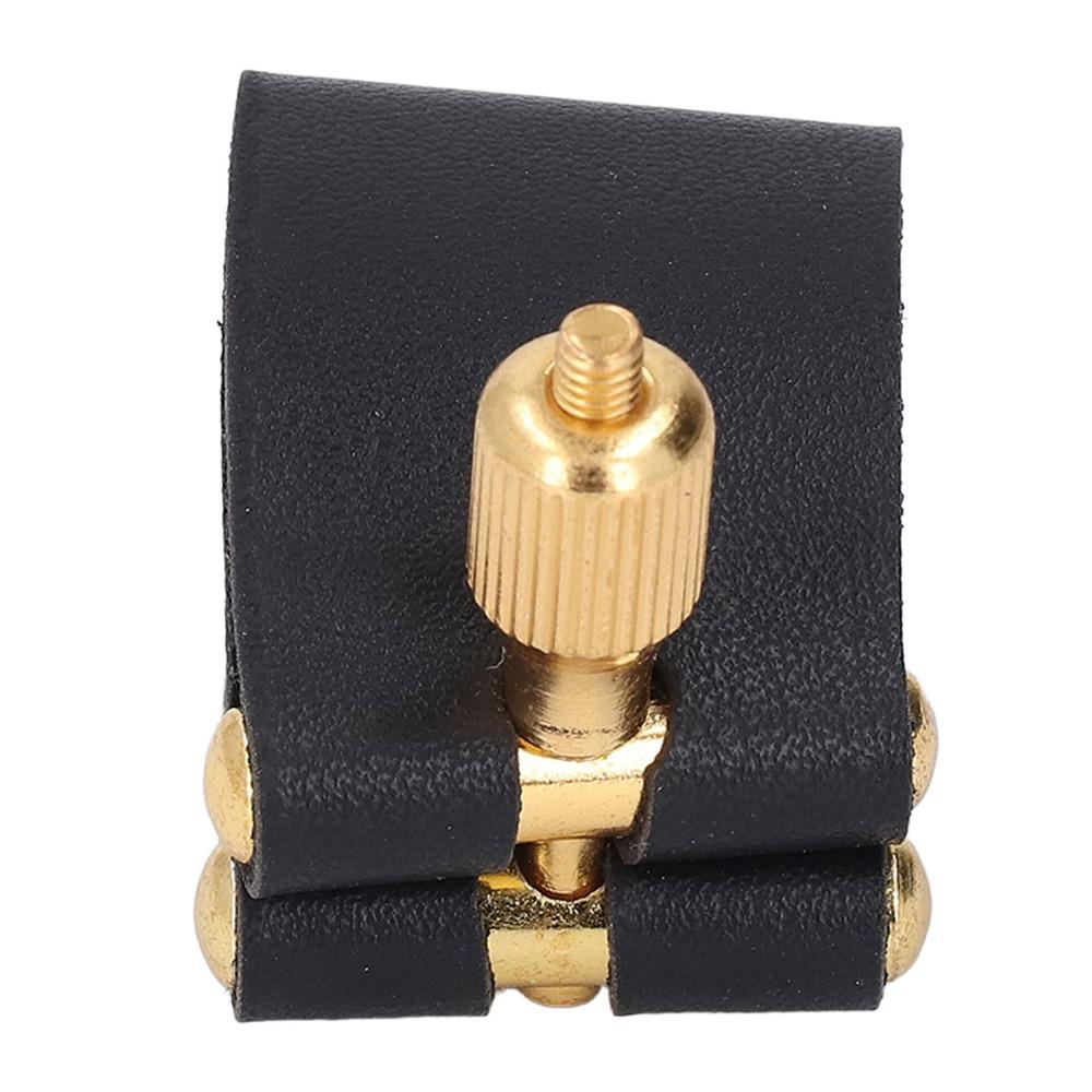 Black Color Alto Saxophone Accessories Leather And Metal Alto Sax Ligature For Alto Saxophone