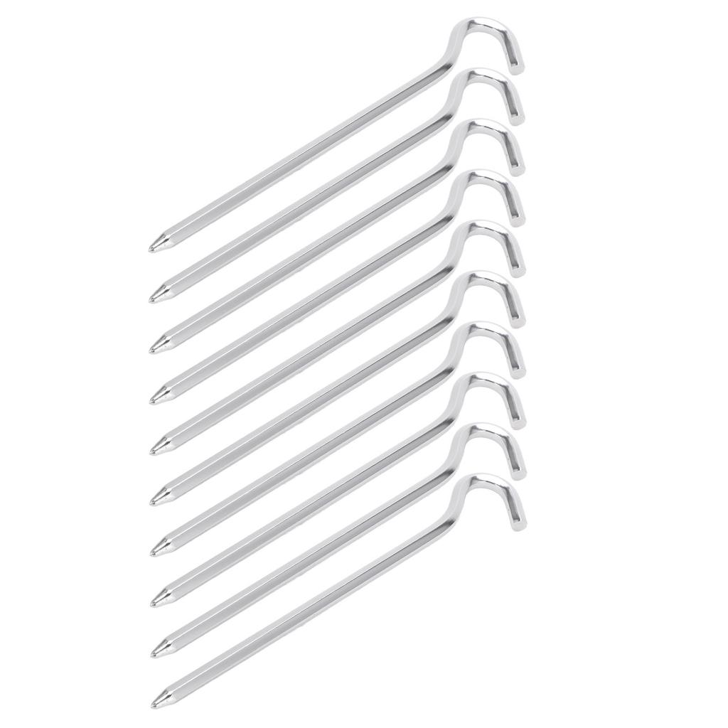 10PCS Tent Pegs HeavyDuty Aluminum Alloy Tent Stakes Pegs with Hook for Camping Hiking Pavilion