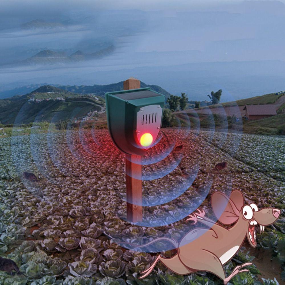 Weatherproof Solar Motion Sensor Alarm Solar Powered Waterproof Animal Repeller Infrared Detection Deer Away Device Garden Yard