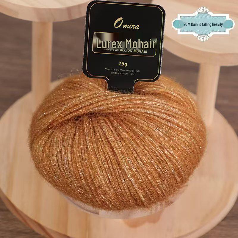 Шарф из мохера с пайетками и люрексом, ручная вязка & Шаль из детской пряжи