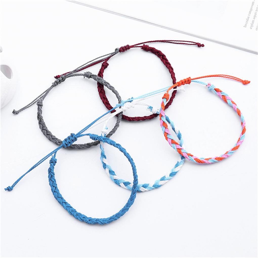 Braided Bracelet Jewelry Accessory Hand Decoration Thread Adorn Dressing Colorful Gift Waxed Wristband Girls Bracelets Birthday