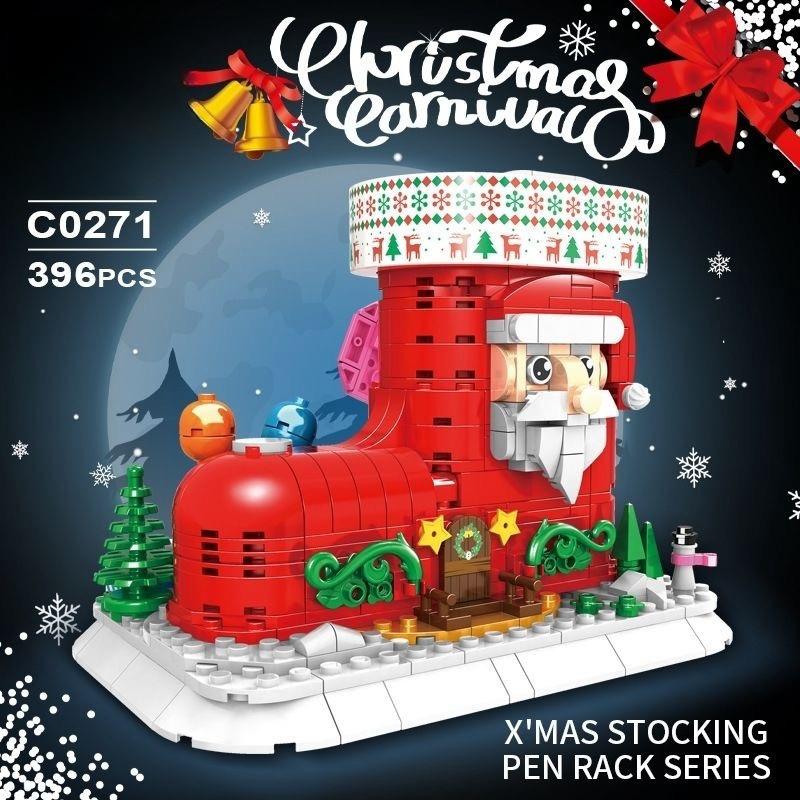 Small Granular Building Blocks Puzzle Toys, Assembling Building Models, Christmas Decorations Puzzle Kit, Christmas Gifts