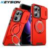 KEYSION 360° Ring Stand Phone Case for OPPO Reno13 Pro 5G Slide Camera Protection Magnetic Shockproof Cover for OPPO Reno13 F 5G