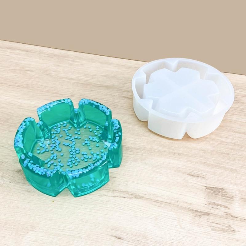 Ashtray Storage Tray Silicone Mold Geometry Epoxy Resin Molds Easy to Clean