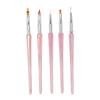 5pcs Nail Art Brushes Set Various Shapes Fine Drawing Nail Art Striping Brushes Transparent 