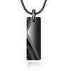 Surgical Stainless Steel Rectangular Tungsten Pendant Black Men's Necklace,