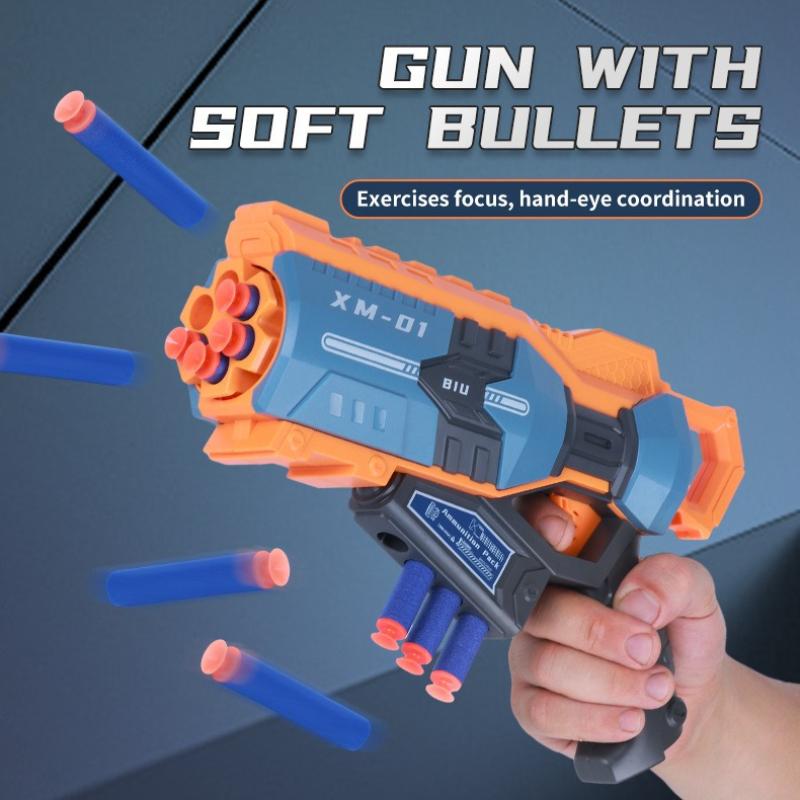 Manual Soft Bullets Toy Gun Foam Dart Launcher Safe Pistol Gun Toy Long Range Dart Blaster Boy Birthday Gift Outdoor Toy