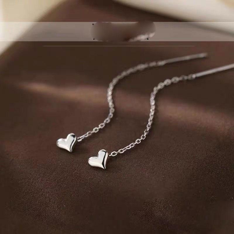 Xiaomi BF CLUB 925 Sterling Silver Earrings For Women Trendy Heart Long Line Earring Jewelry Prevent Allergy Party Accessories