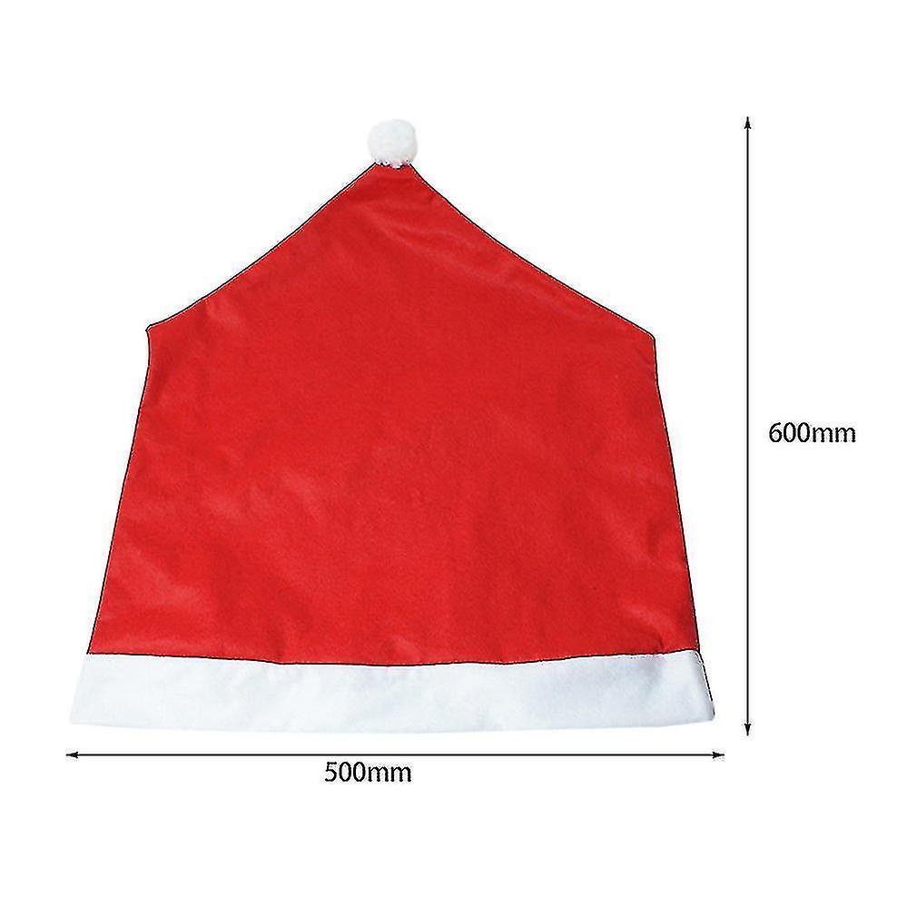 6pcs Christmas Chair Cover Santa Claus Cap Chaircase Red Hat Chair Covering