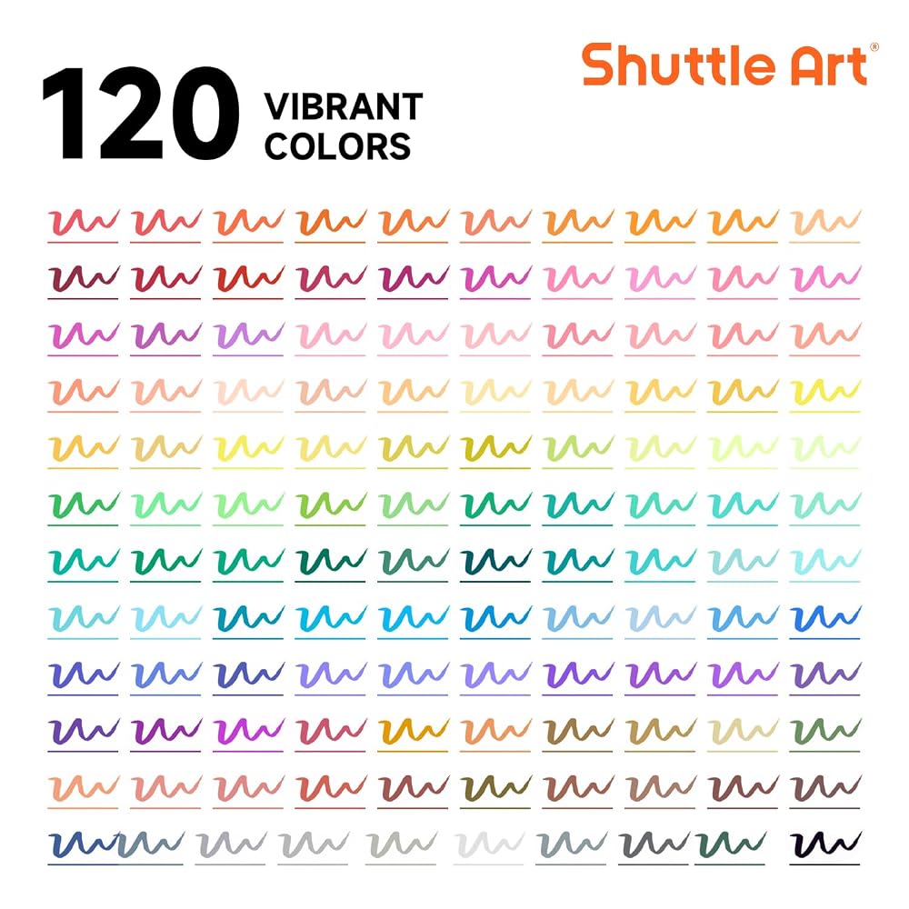 Shuttle Art Brush Pen Watercolor Brush 120 Color Set Markers Watercolor Twin Markers Water-based