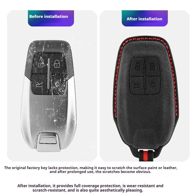 Car Key Case Cover Shell Fob for Ferrari 488 Roma SF90 F8 Protofino 812 458 F430 4 Buttons Car Remote Keychain Accessories MQ1