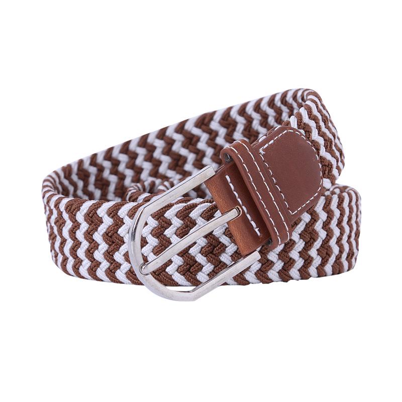 Handwoven Cross-Border Fashion Belt with Pin Buckle – Versatile Twill Men's & Women's Wide Elastic Waist Belt