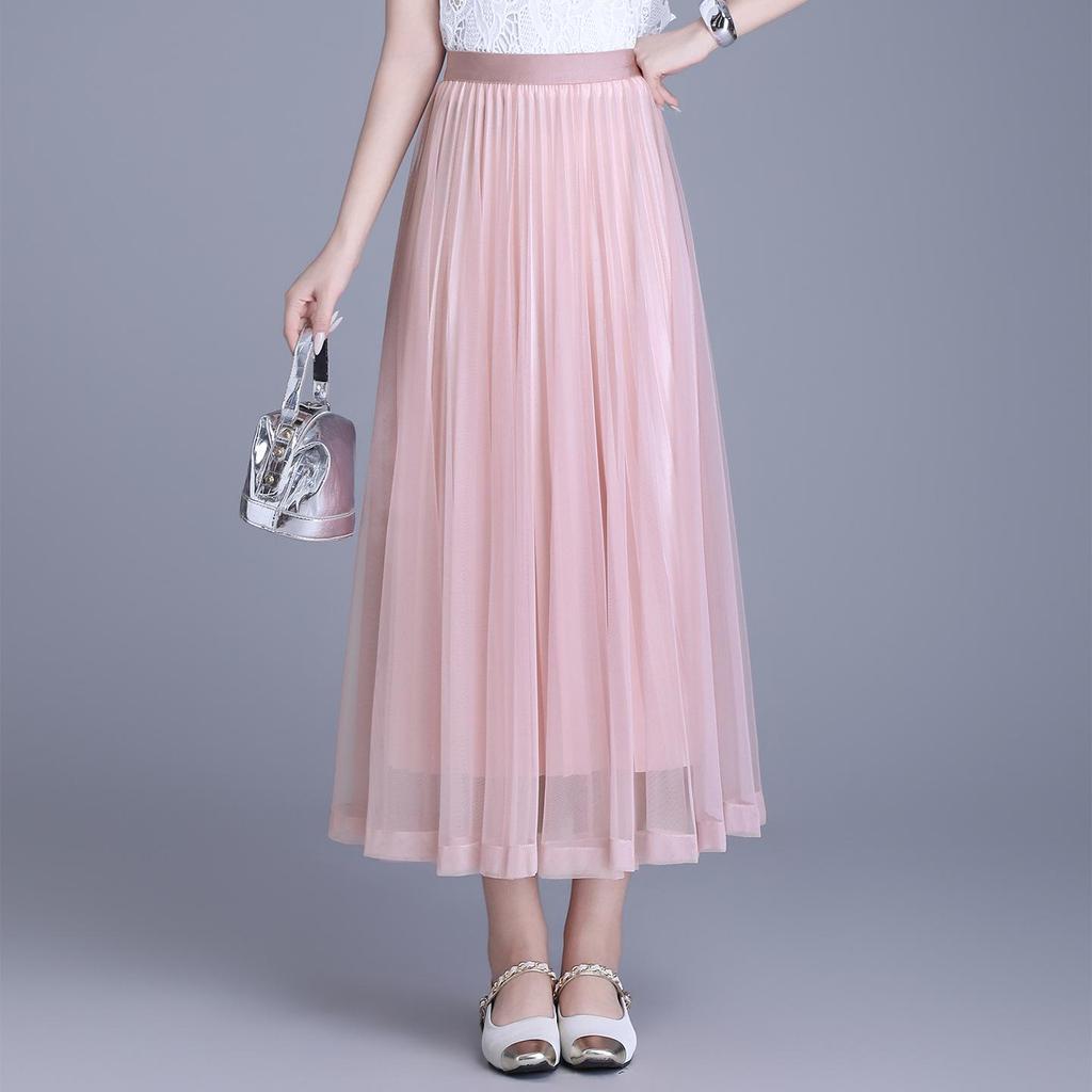 Purple Sequined A-Line Half-Skirt: Fashionable, Slimming, Versatile, with a Large Hem for a Loose Fit.