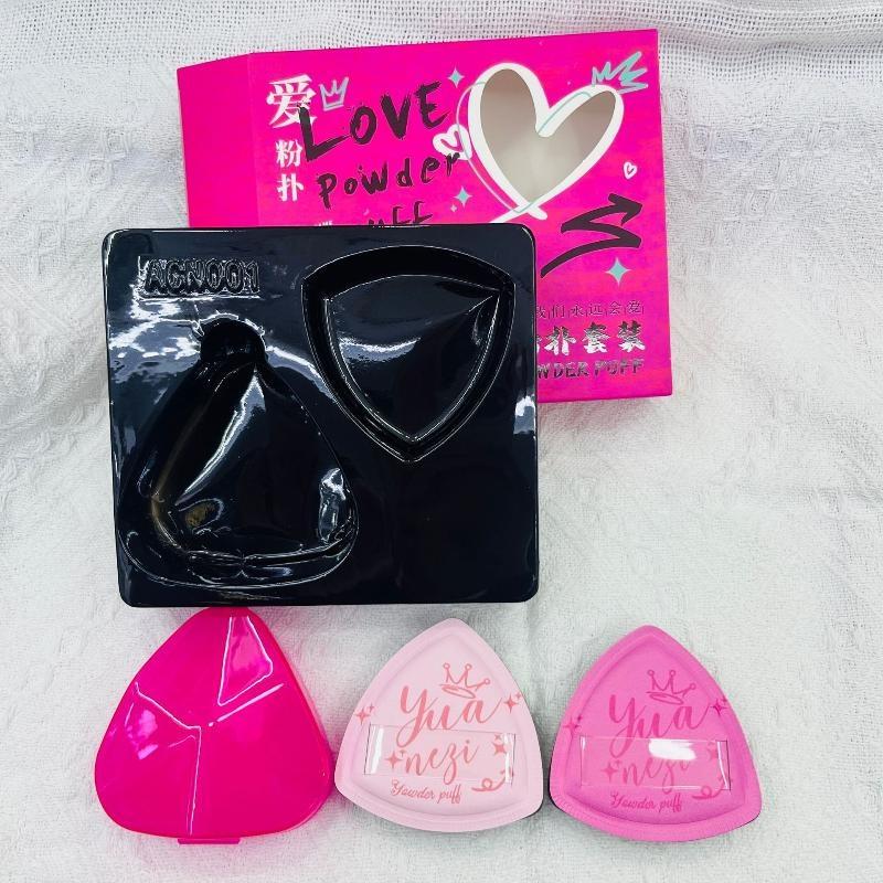 3Pcs Love Makeup Powder Puff Set No Powder Waste No Streaks Perfect For Daily Face Beauty Makeup Not Eating Rice Noodles
