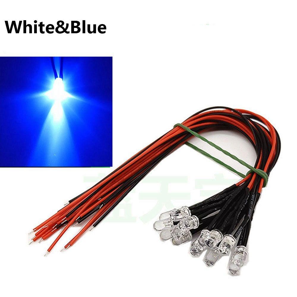 10pcs 3mm 12V LED Light Red White Yellow For 1/10 RC Crawler 1/14 Tamiya RC Truck Drift Car Truck Toys SCX10 SCANIA G63