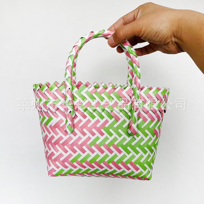 

Плетеная сумка подарок фото украшение сумочка пластиковая плетеная сочетание цветов женская сумка ручная сумка Mini