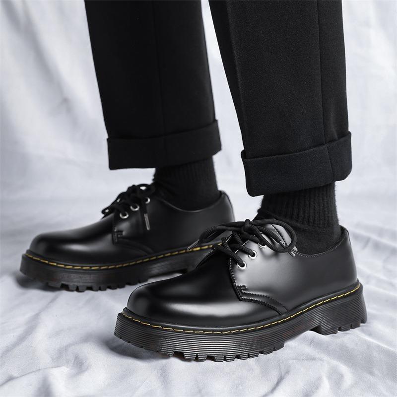 3186 Men's Shoes New Spring Black Casual Leather Shoes Men's Business Dress Low-top Tooling Shoes