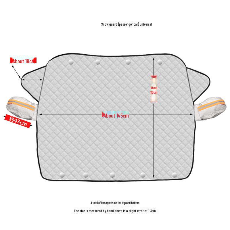 Parasolar și protecție de zăpadă îngroșate pentru mașină - Husă frontală cu protecție solară, izolare termică, antigel și peliculă anti-ulei.
