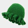 Handmade Crochet Ruffled Wool Hat Fashion Colorful Hat Men's and Women's Ruffle Edge Hat