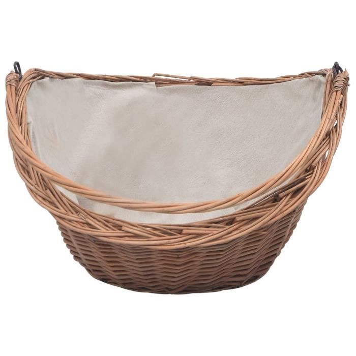 VidaXL Firewood Basket with Handle 60x44x55 Cm Willow