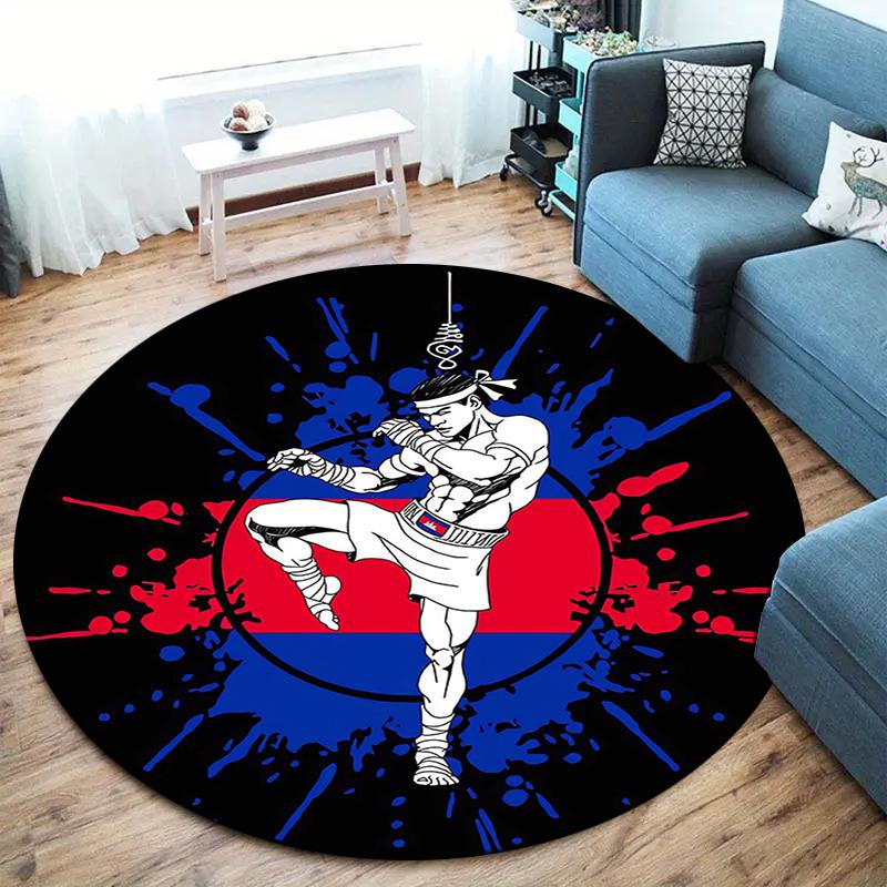 Knight Round Area Rug,Carpet Rug for Living Room Bedroom Sofa Playroom Decor,Non-slip Floor Mat 80cmx80cm