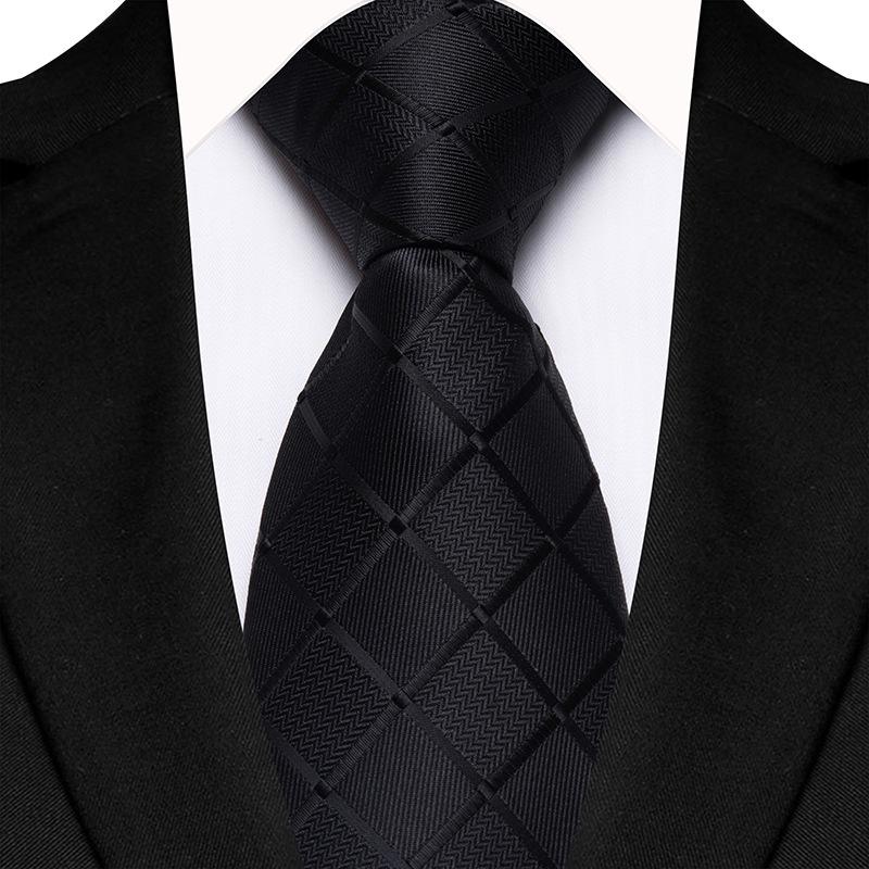 Men's Classic Solid Color Plaid Tie - Multi-color for Business, Casual, or Wedding