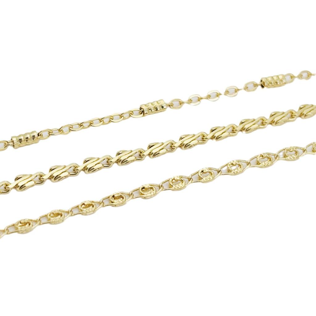 14K Gold-Filled O-Chain Flat Meander Necklace Bracelet DIY Jewelry Accessories