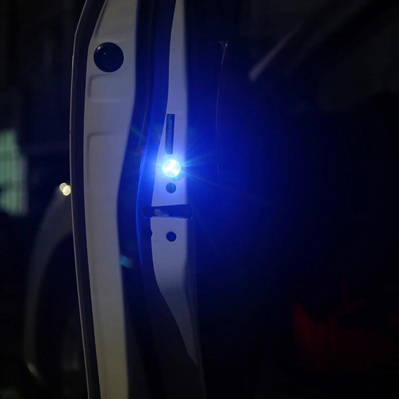 1-4pcs Universal LED Car Opening Door Safety Anti-collision Lights Magnetic Sensor Strobe Flashing Alarm Lights Parking Lamp Neon Lights 4
