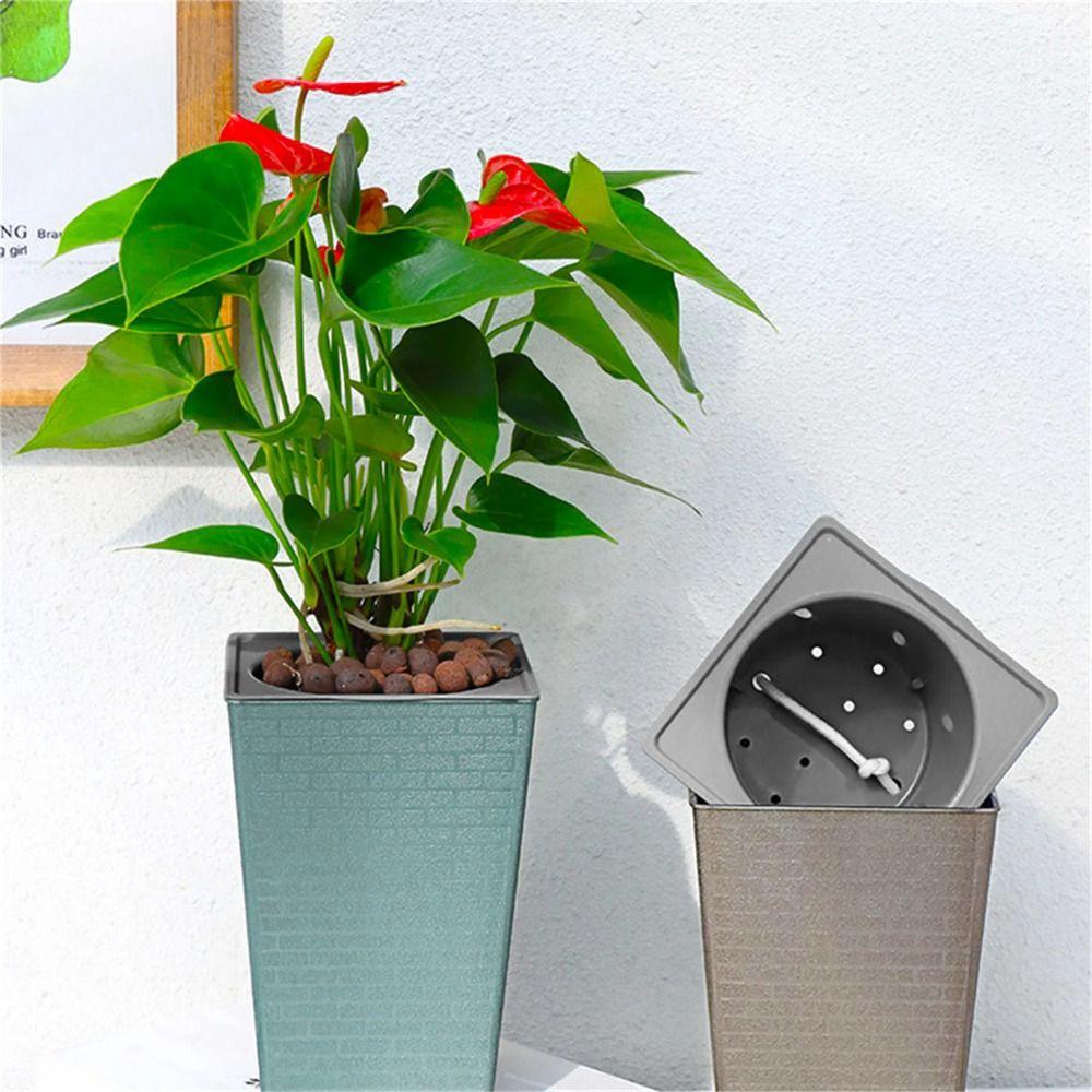Plastic Balcony Plant Pot Brick Pattern Plant Growth Cultivation Pot  Garden Supplies