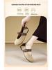 2025 Autumn Retro Korean Leopard Print Sheepskin Mary Janes with Hidden Heel & Soft Sole