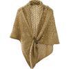 Johnature Korean Hollow-out Leather Buttoned Large Triangular Shawl Solid Color Warm Decorative Scarf For Women