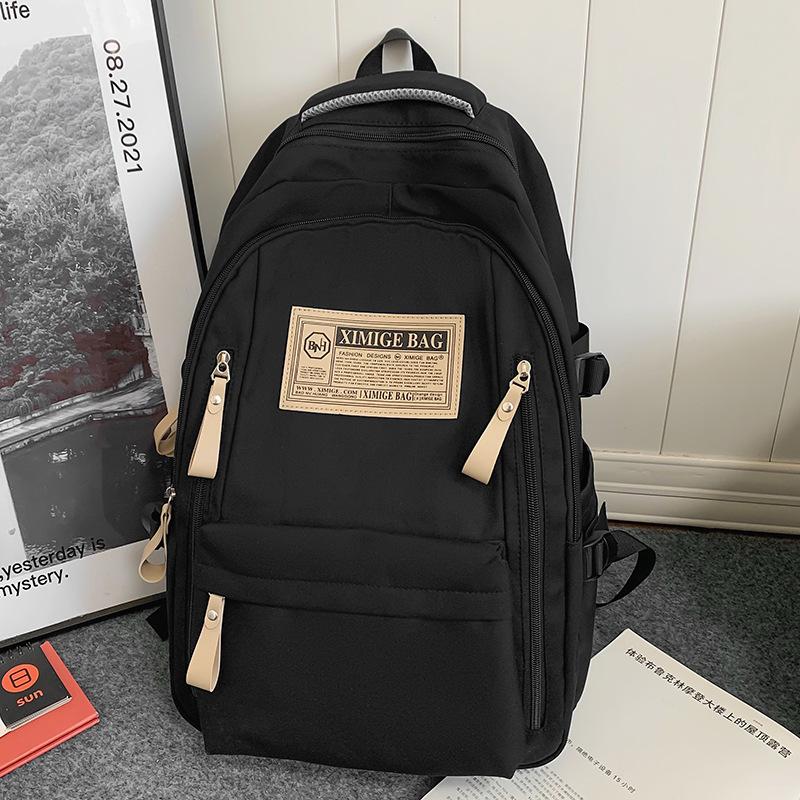 School Bag College Student Girl High School Student Burgundy Large Capacity Junior High School Student Backpack Backpack