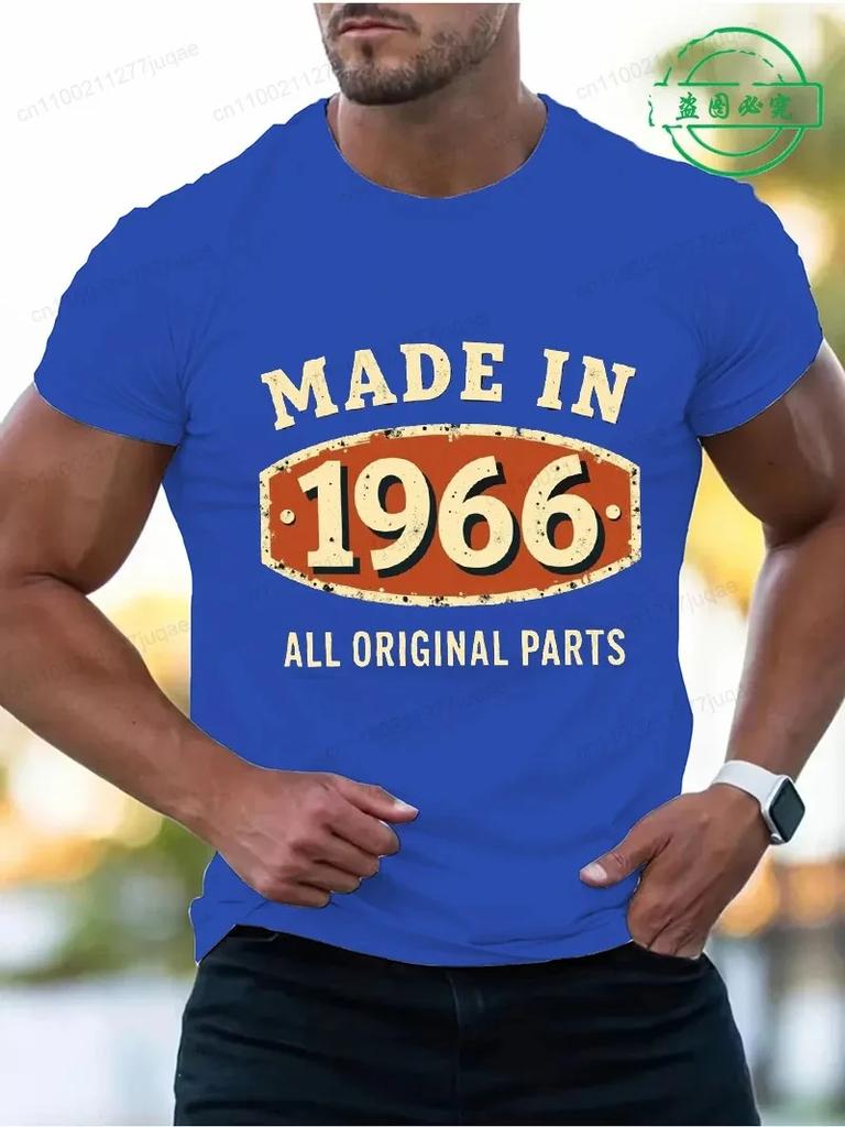 Vintage Made In 1966 All Original Parts Print Tshirt Summer Casual Short Sleeve Tops Fashion Street Unisexs Clothes