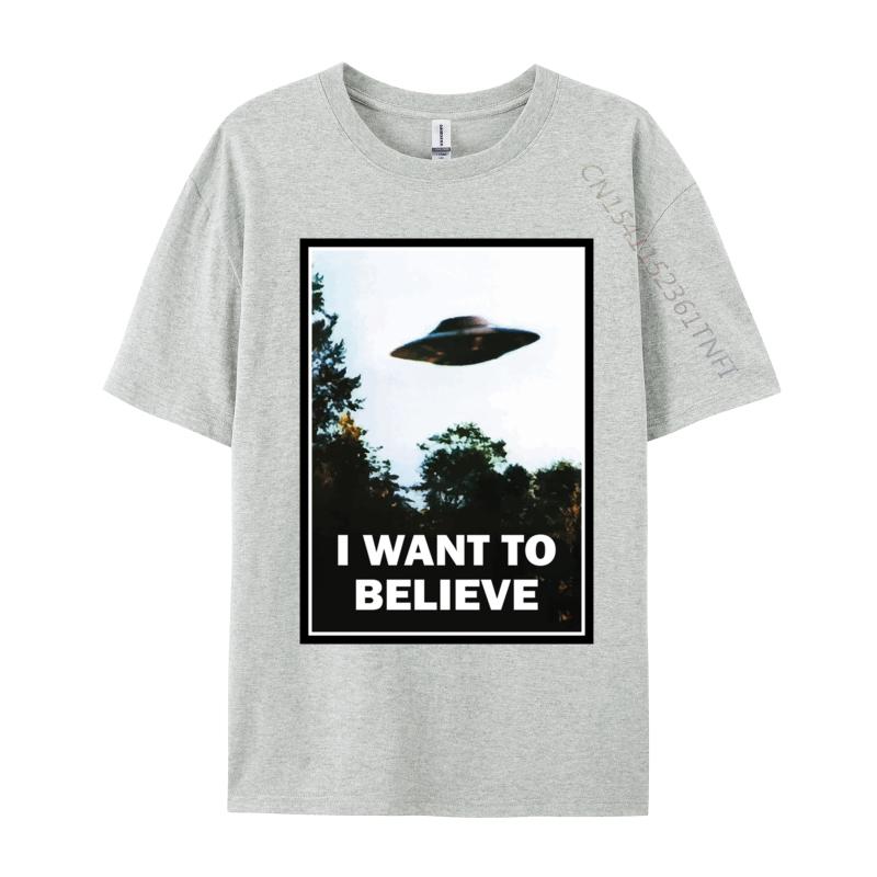 Unisex New TShirts We Want To Believe TShirt High Quality Autumn Cotton Tees Top TShirts Fall Drop Shipping