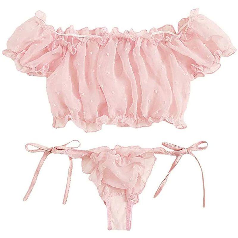 

Solid Color off Shoulder Small Shirt Set Pure Color off-Shoulder Blouse Suit Women s w415 pink S