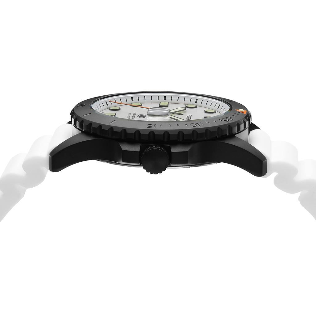 FOSSIL BLUE Date White Silicone Watch Three-Hand